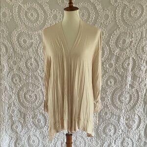 Kylie Paige Janet cardi Light Beige Open Front Draped Cardigan rouged sleeves